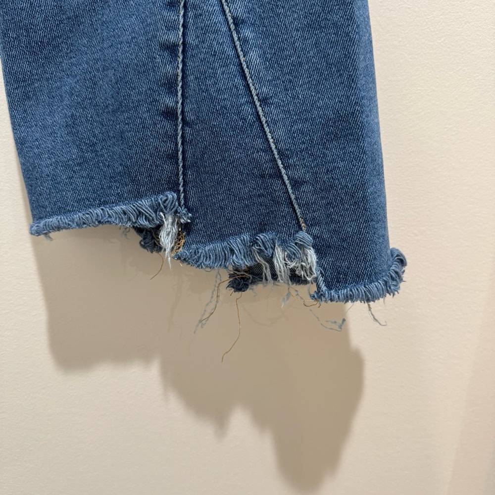 Good American Cropped Split Hem Flare Jeans Medium Wash Size 10/30 - Picture 12 of 13